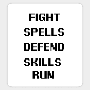 Classic minimalist rpg video game menu options Sticker